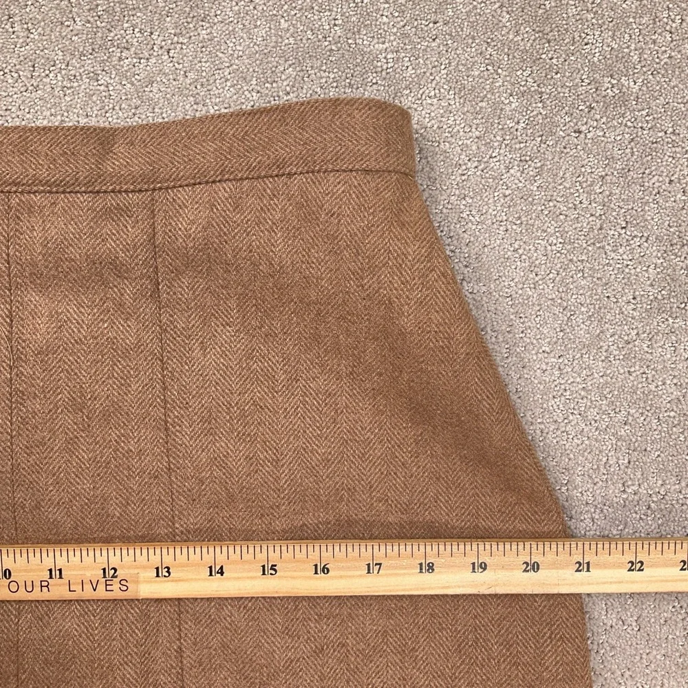 Suit Ability Skirt Set Women 14 Brown Herringbone Wool Classic‎ ALine  2pc VTG